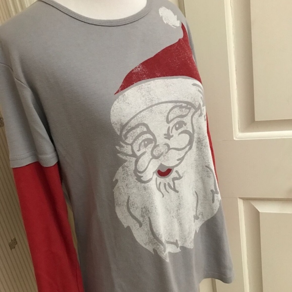 RETRO SANTA SCREEN PRINT LONG TEE GREEN 3 - Picture 3 of 6